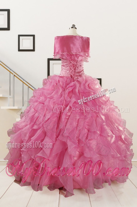 Pink 2016 Pretty Sweetheart Quinceanera Dresses with Ruffles
