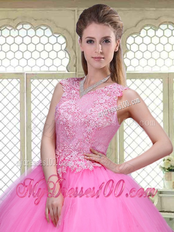 Popular Scoop Hand Made Flowers Sweet 16 Dresses with Brush Train