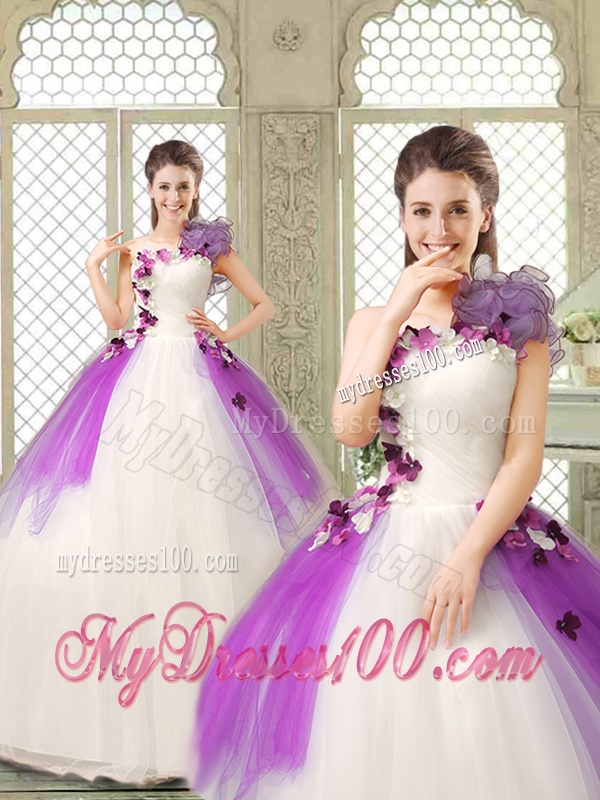 Pretty Appliques and Ruffles Quinceanera Gowns in Multi Color