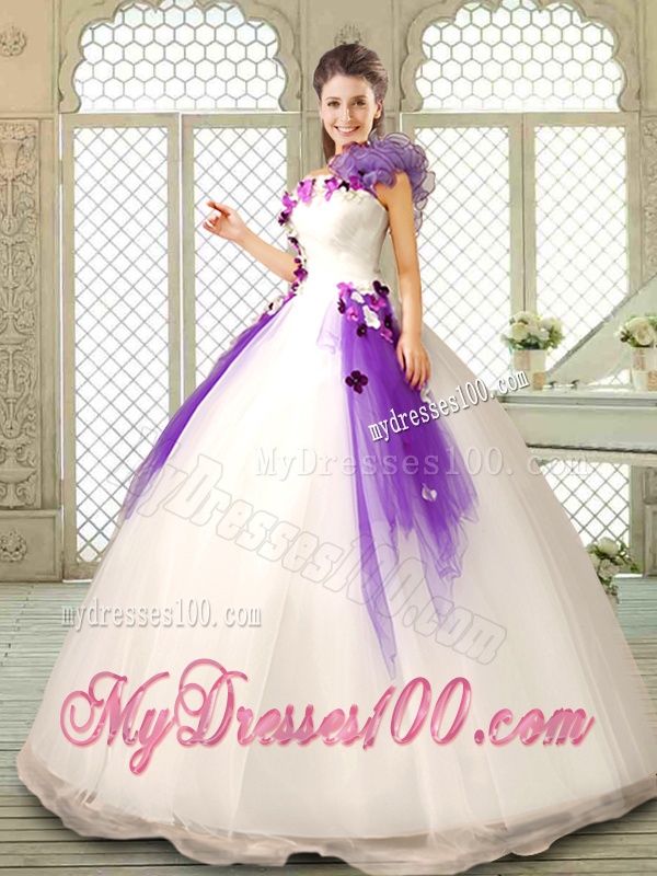 Pretty Appliques and Ruffles Quinceanera Gowns in Multi Color