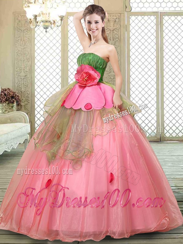 The Most Popular Strapless Quinceanera Gowns with Hand Made Flowers