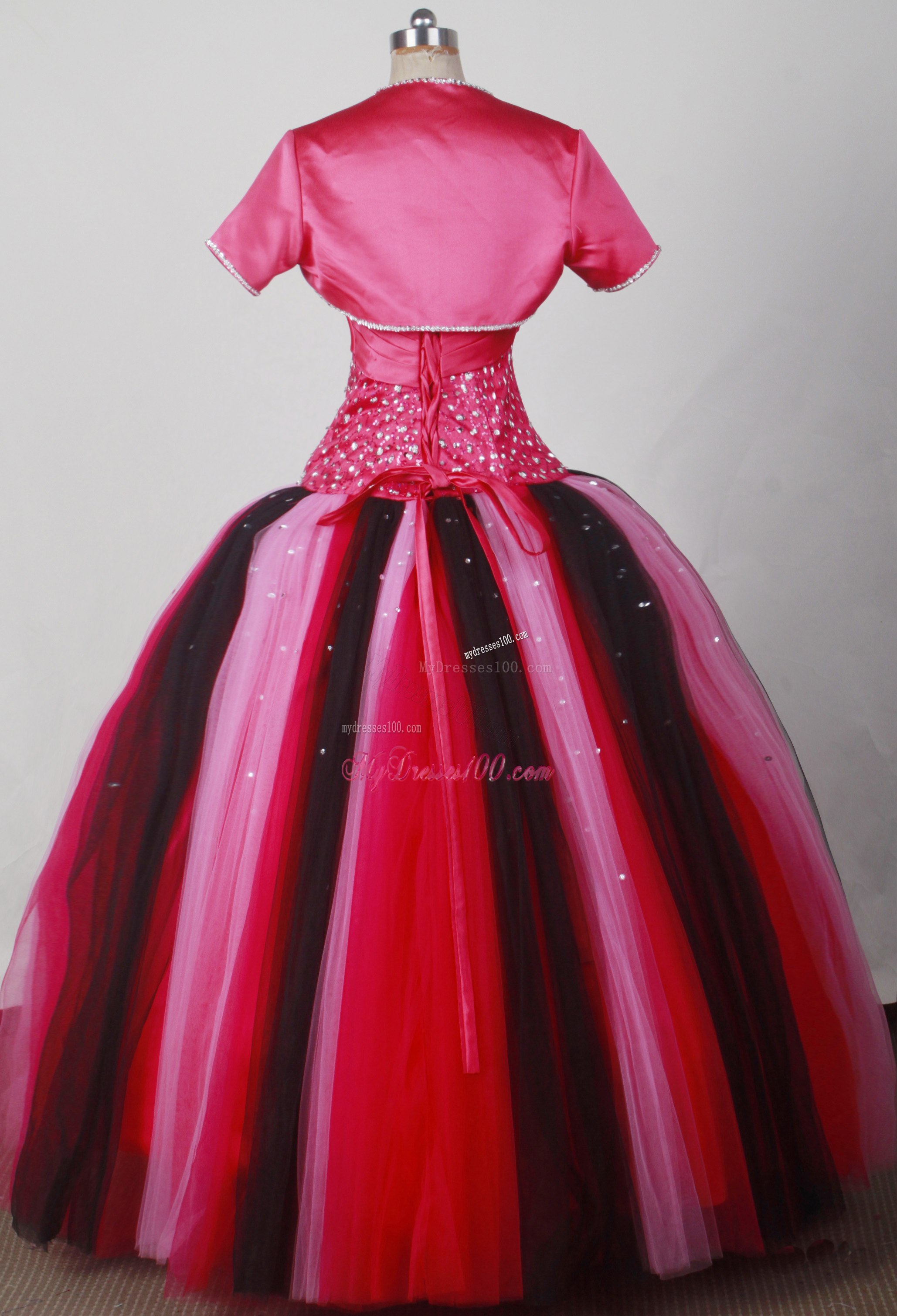 Pleats and Jacket Accent Quinceanera Dress in Multi Colors