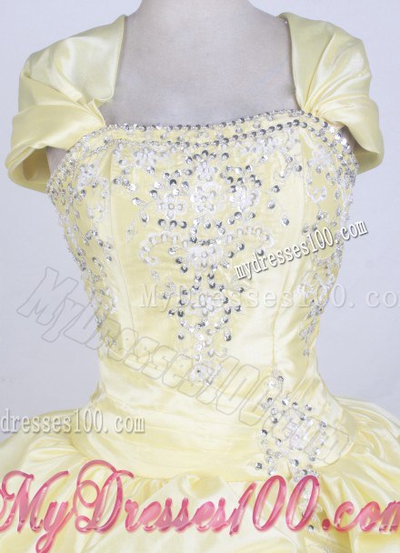 Pick-ups Accent Light Yellow Dress 15 with Short Sleeves