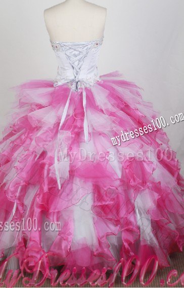 Ruffled and Beaded Flowery Dresses 16 in Multi Colors