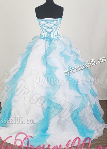 Trendy White and Blue Dresses 16 with Ruffles and Embroidery