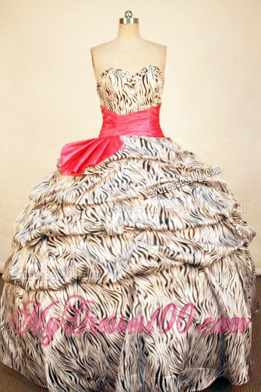 Turn Heads White and Black Zebra Print Quinceanera Dresses with Red Ribbons
