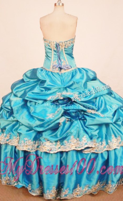 Best Seller Handmade Flower Appliques Quinceanera Gowns Ruffle-layers