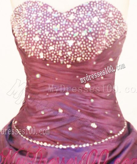 Ruching and Pick-ups Sweet 15 Dresses with Beading Sweetheart Neckline