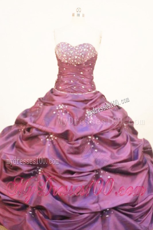 Ruching and Pick-ups Sweet 15 Dresses with Beading Sweetheart Neckline
