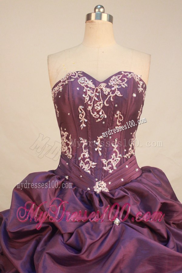 Brand New Pick Ups Appliques Purple Quinceanera Dresses Lace-up Back