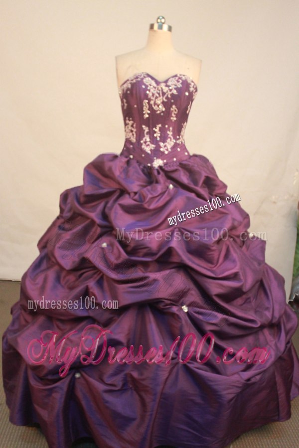 Brand New Pick Ups Appliques Purple Quinceanera Dresses Lace-up Back