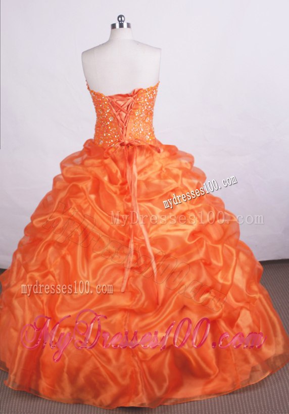 Orange Pick Ups Quince Dress with Beautiful Rhinestone Discount