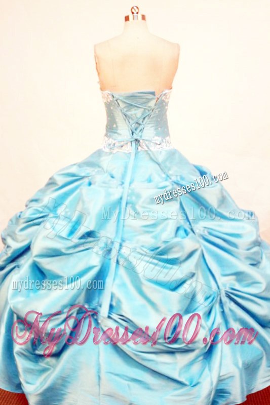 Beading Appliques and Pick-ups Decorated Sweet 15 Dresses in Blue
