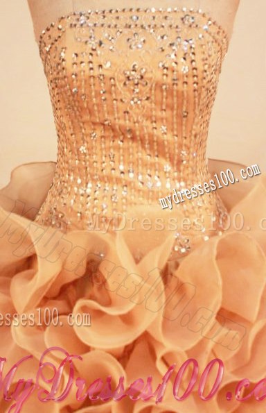 Lace Up Back Beading Bodice Sweet 15 Dresses with Rolling Flowers