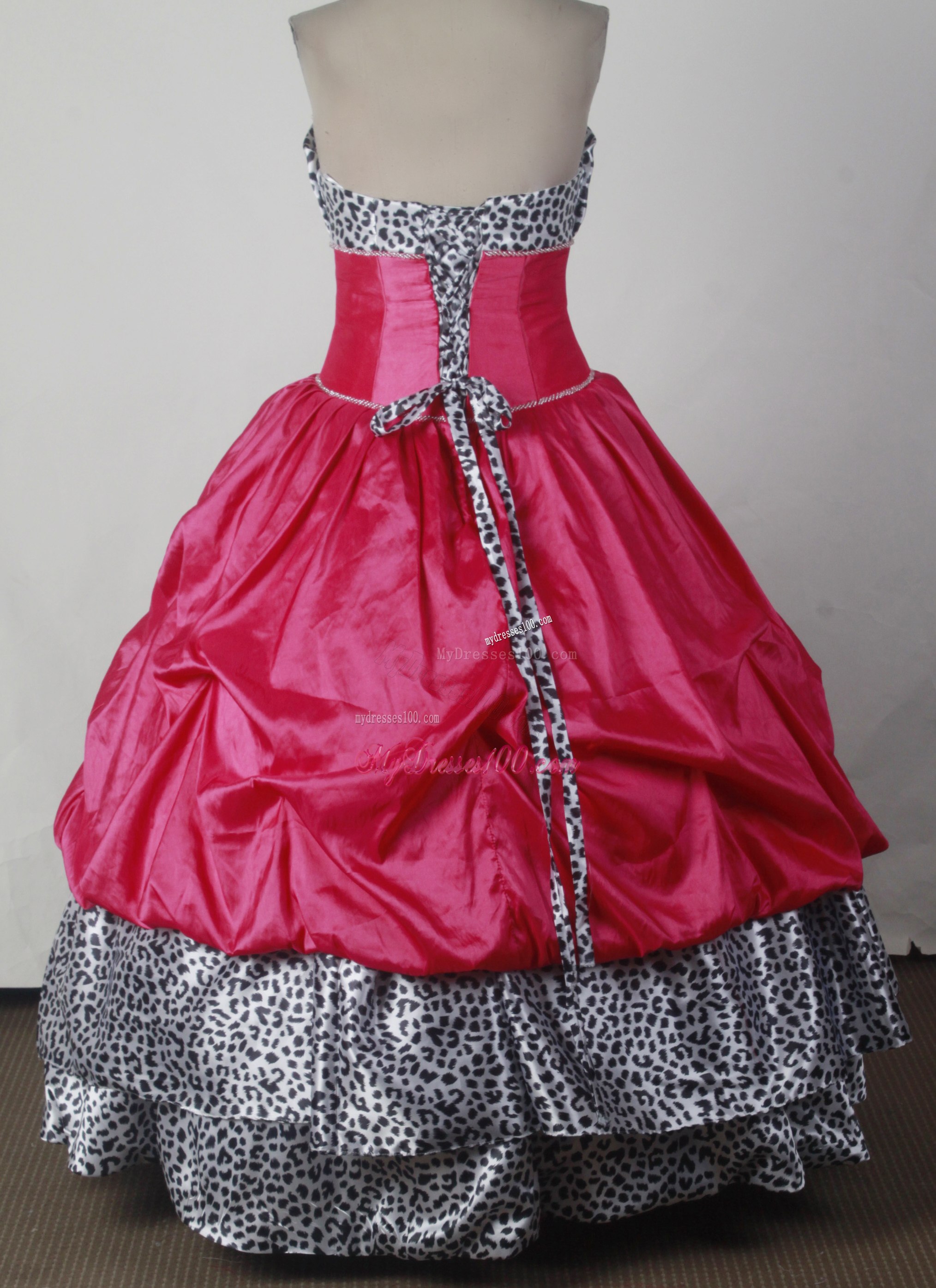 Strapless Dresses 16 in Hot Pink and Black-White Leopard