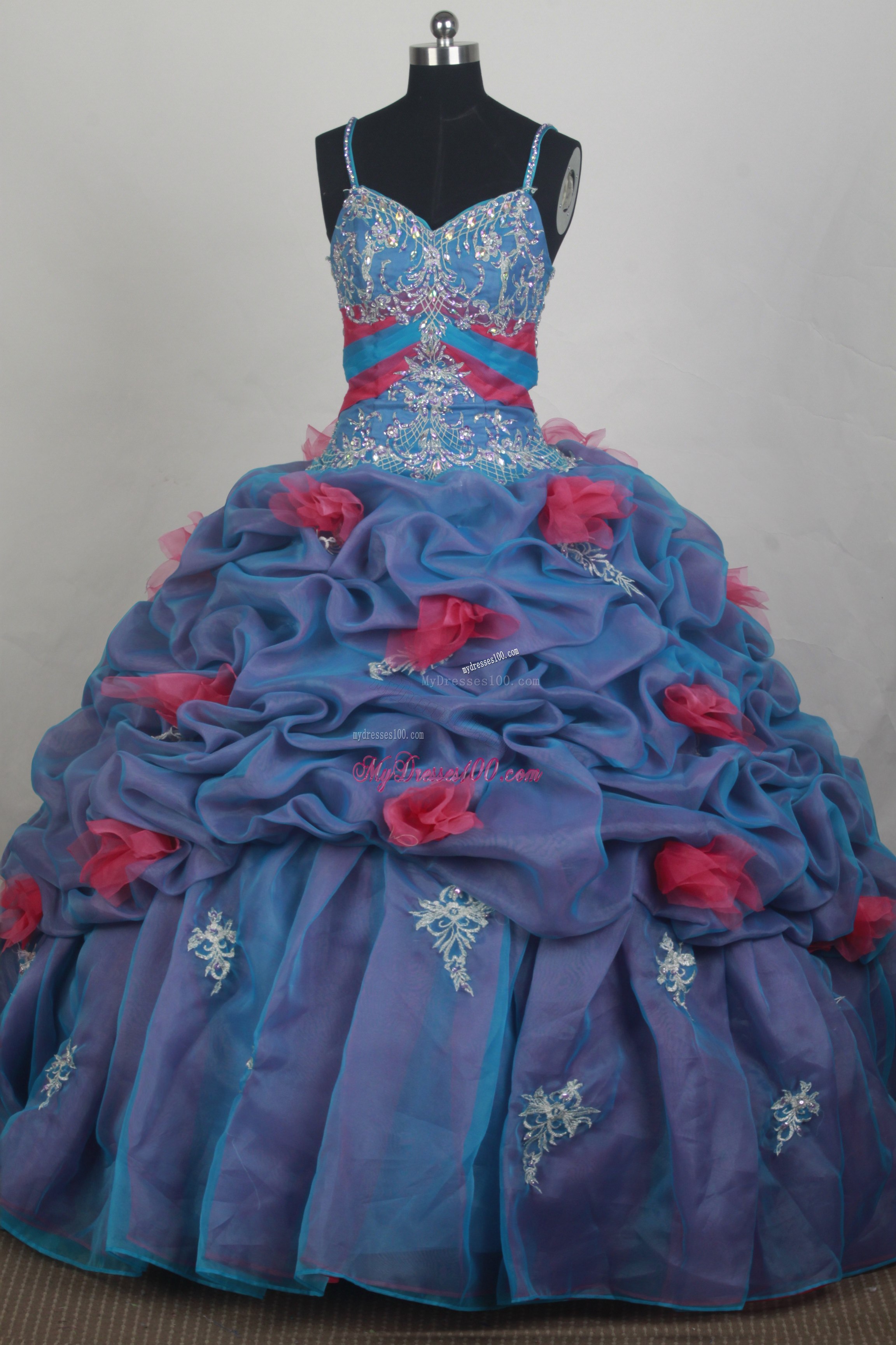 Colored Quinceanera Gowns with Appliques and Pick-ups