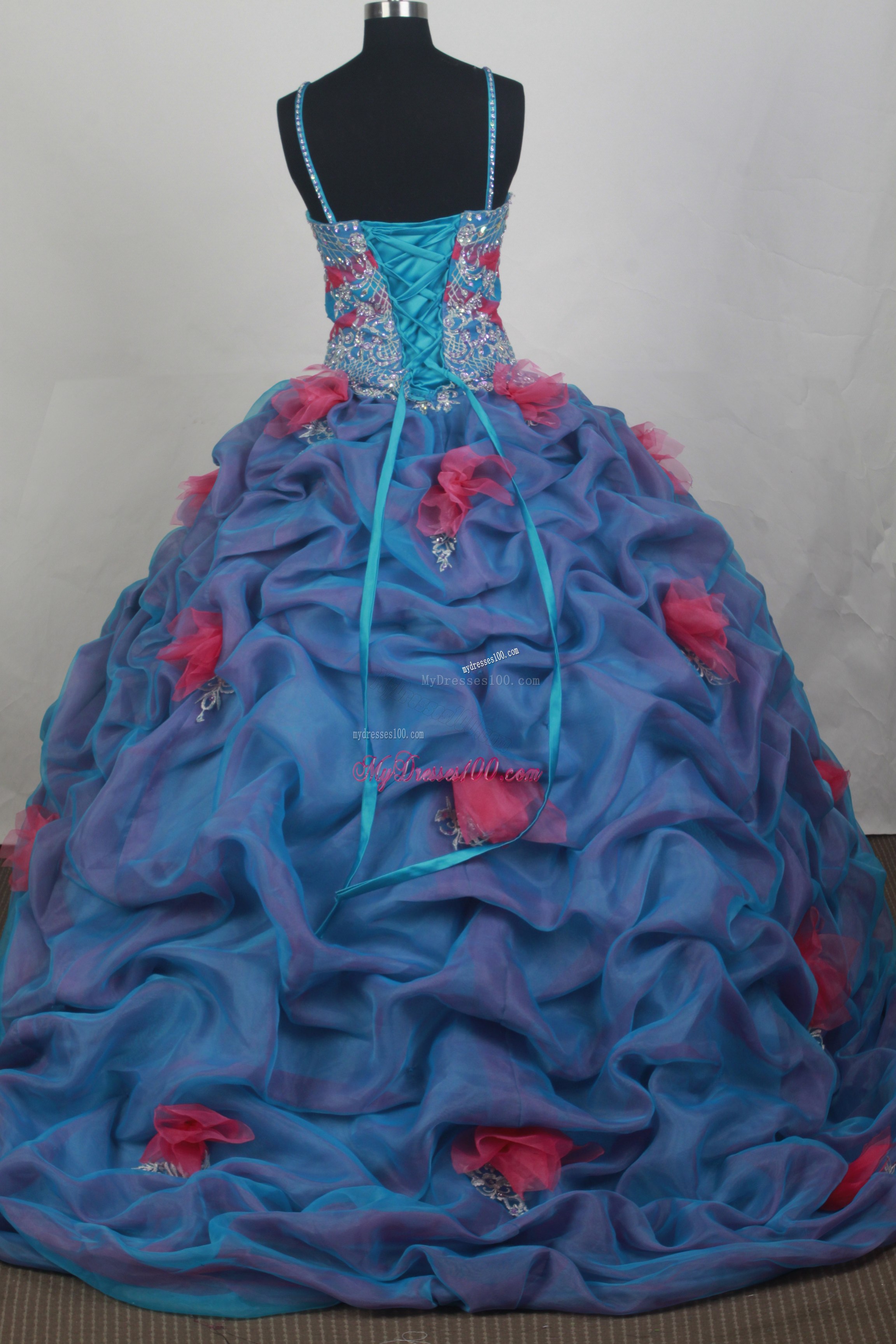 Colored Quinceanera Gowns with Appliques and Pick-ups