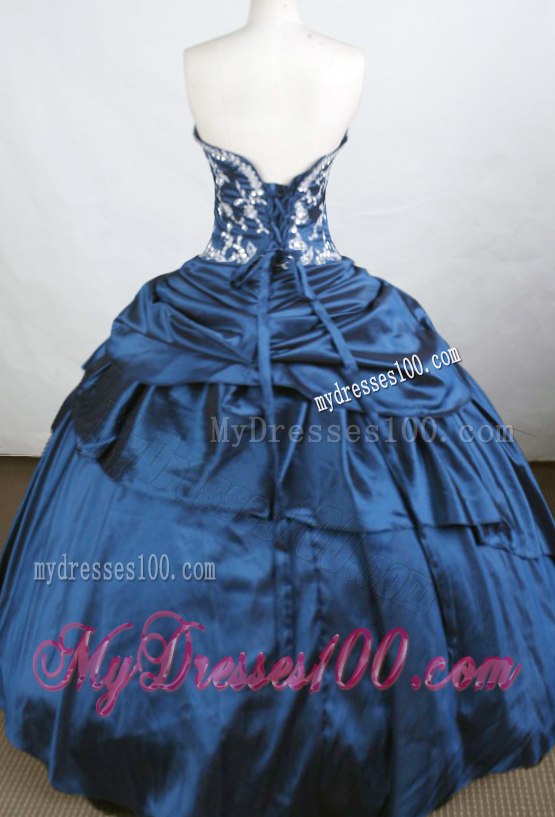 Royal Blue Ball Gown Appliques Quinceanera Dresses with Ruffles
