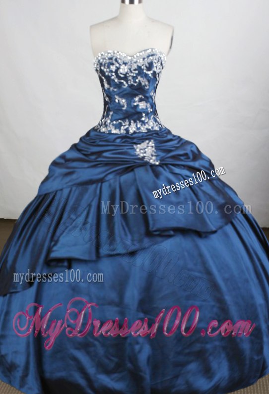 Royal Blue Ball Gown Appliques Quinceanera Dresses with Ruffles