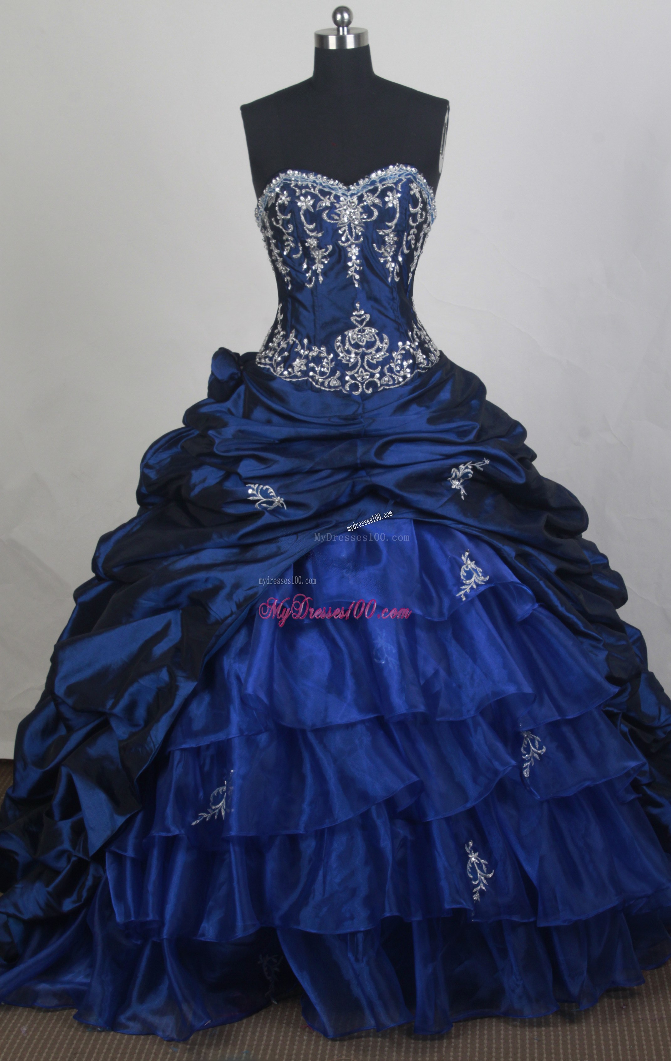 Pick-ups and Appliques Accent Brush Dresses 15 in Royal Blue