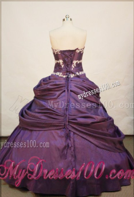 Strapless Ball gown Sweet 15 Dresses with Floral Beaded Embroideries