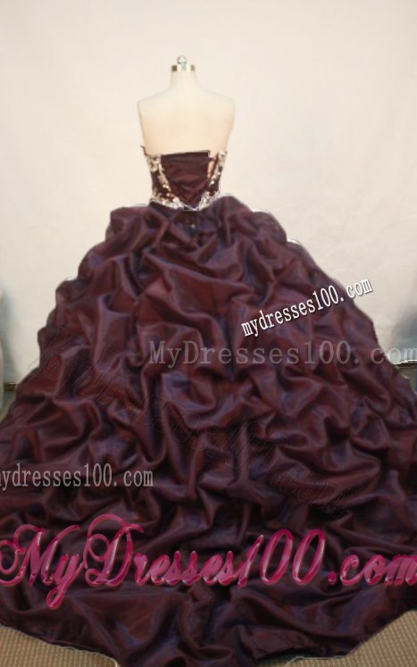 Unique Sweet 16 Dresses with Beaded Embroideries and Pick-ups Sweep Train