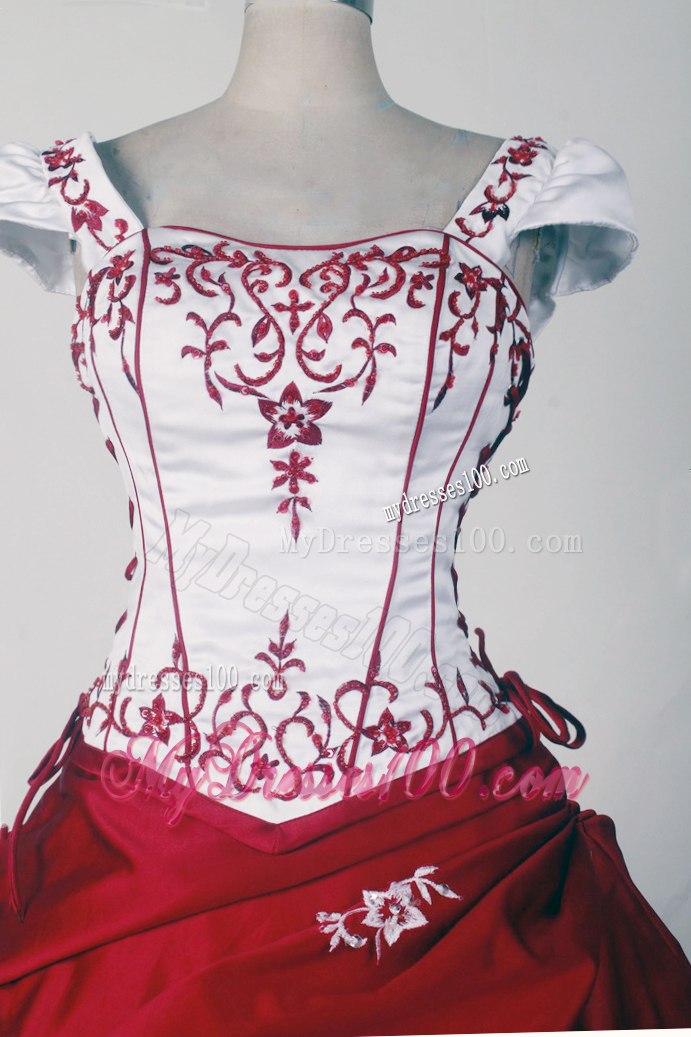 Detachable Wine Red and White Dresses for Quinceanera