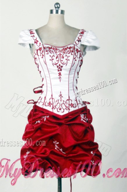 Detachable Wine Red and White Dresses for Quinceanera