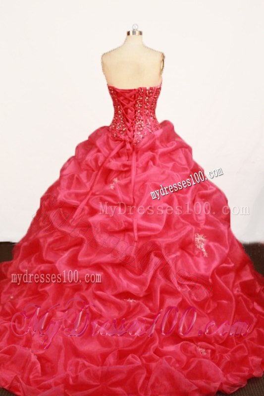Beautiful Organza Corset Back Beading Handmade Flower Quinceanera Gowns