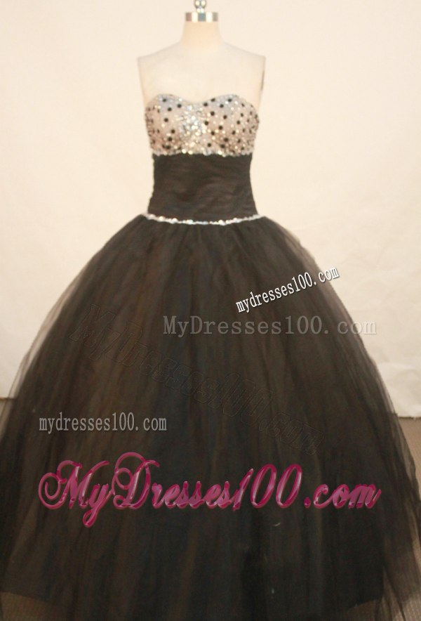 Ruching Tulle Dress for Sweet 15 Decorated by Shiny Diamonds and Little Dots