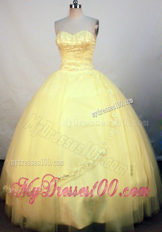 Formal Sweetheart Beaded Puffy Quinceanera Dresses in Gold New Style