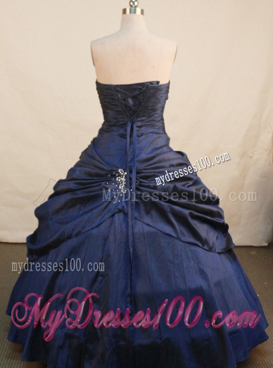 Ruche Sweetheart Quinceanera Dresses in Navy Blue Pick ups Hot Sale