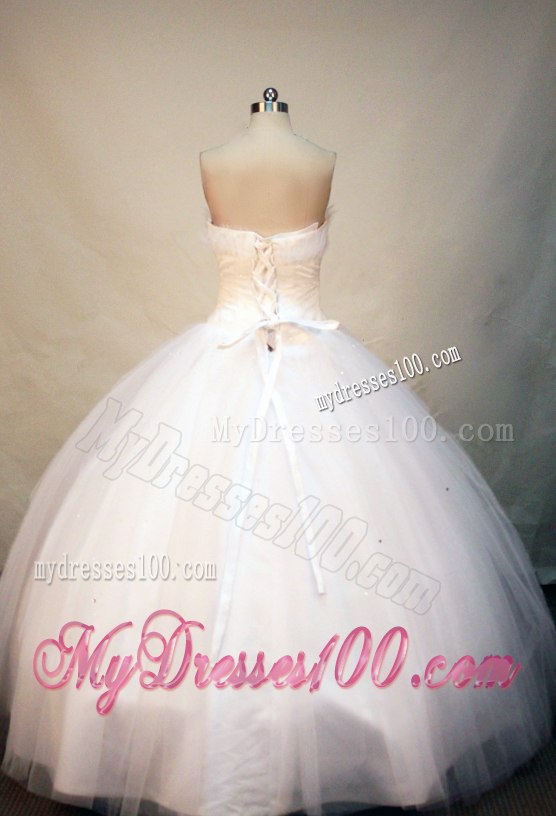 Eleagnt White Tulle Puffy Wedding Dress with Pretty Corset Back