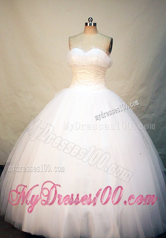 Eleagnt White Tulle Puffy Wedding Dress with Pretty Corset Back
