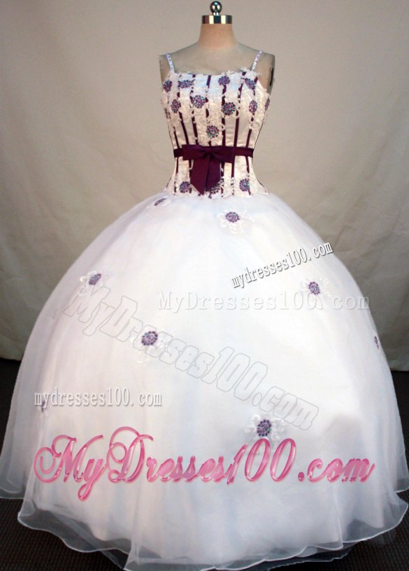 Simple Style Ball Gown Spaghetti Straps Bowknot Sweet 15 Dresses Ball Gown