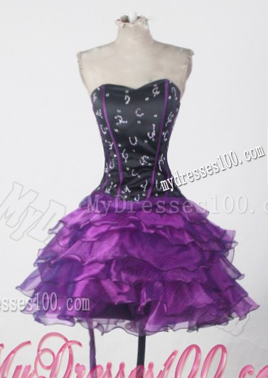 Black and Eggplant Purple Detachable Quinceanera Dress