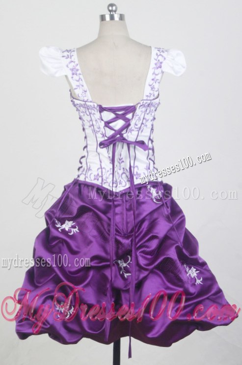Embroidered White and Eggplant Purple Dresses 16 Detachable