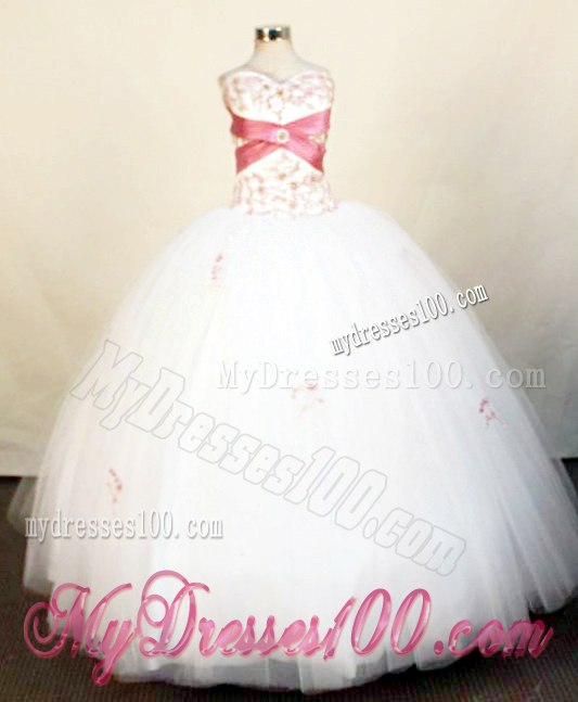 White Tulle Appliques Sweet 15 Dresses with Criss Cross in the Front