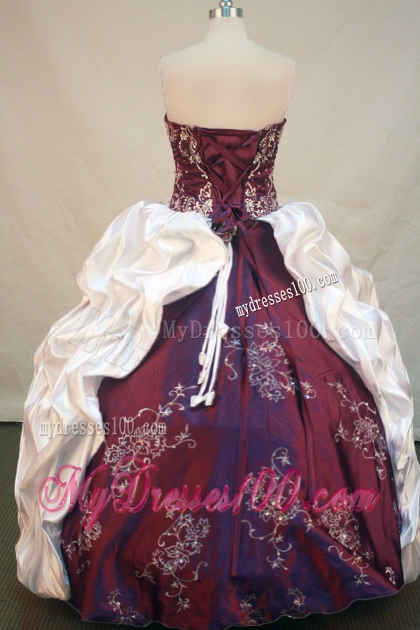 Special Sweetheart Two-toned Appliques Quinceanera Dresses White and Brown