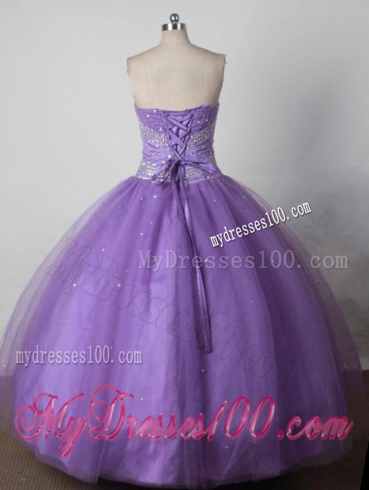 Elegant Beaded Sweetheart Puffy Purple Quinceanera Dresses Ball Gown