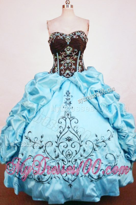 Aqua Blue and Eggplant Purple Appliques Quinceanera Dresses Corset Back Pick-ups