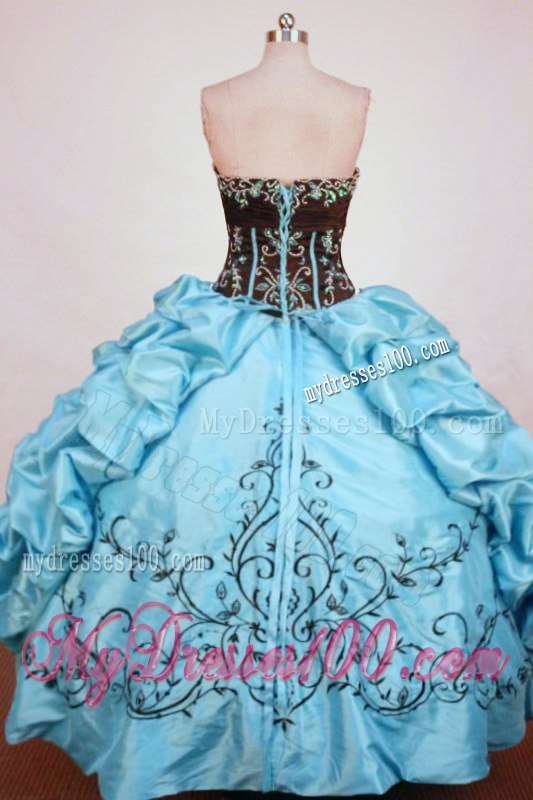Aqua Blue and Eggplant Purple Appliques Quinceanera Dresses Corset Back Pick-ups