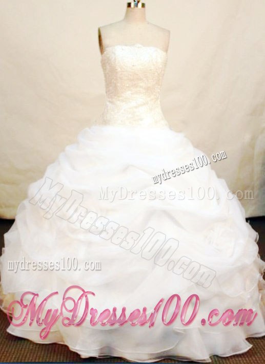 White Handle Flowers Tiers Bodice Sweet 16 Dresses with Lace Up Back