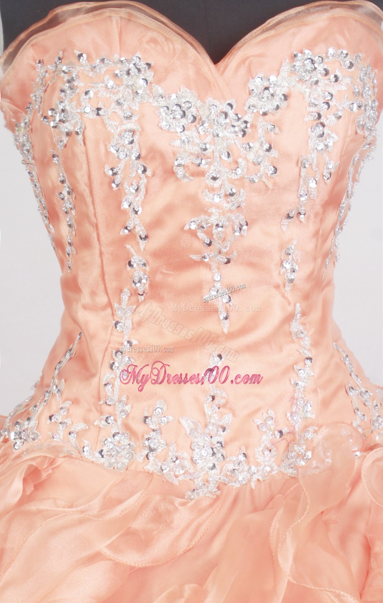 Ball Gown Sweetheart Quinceanera Party Dress with Ruffles and Diamonds
