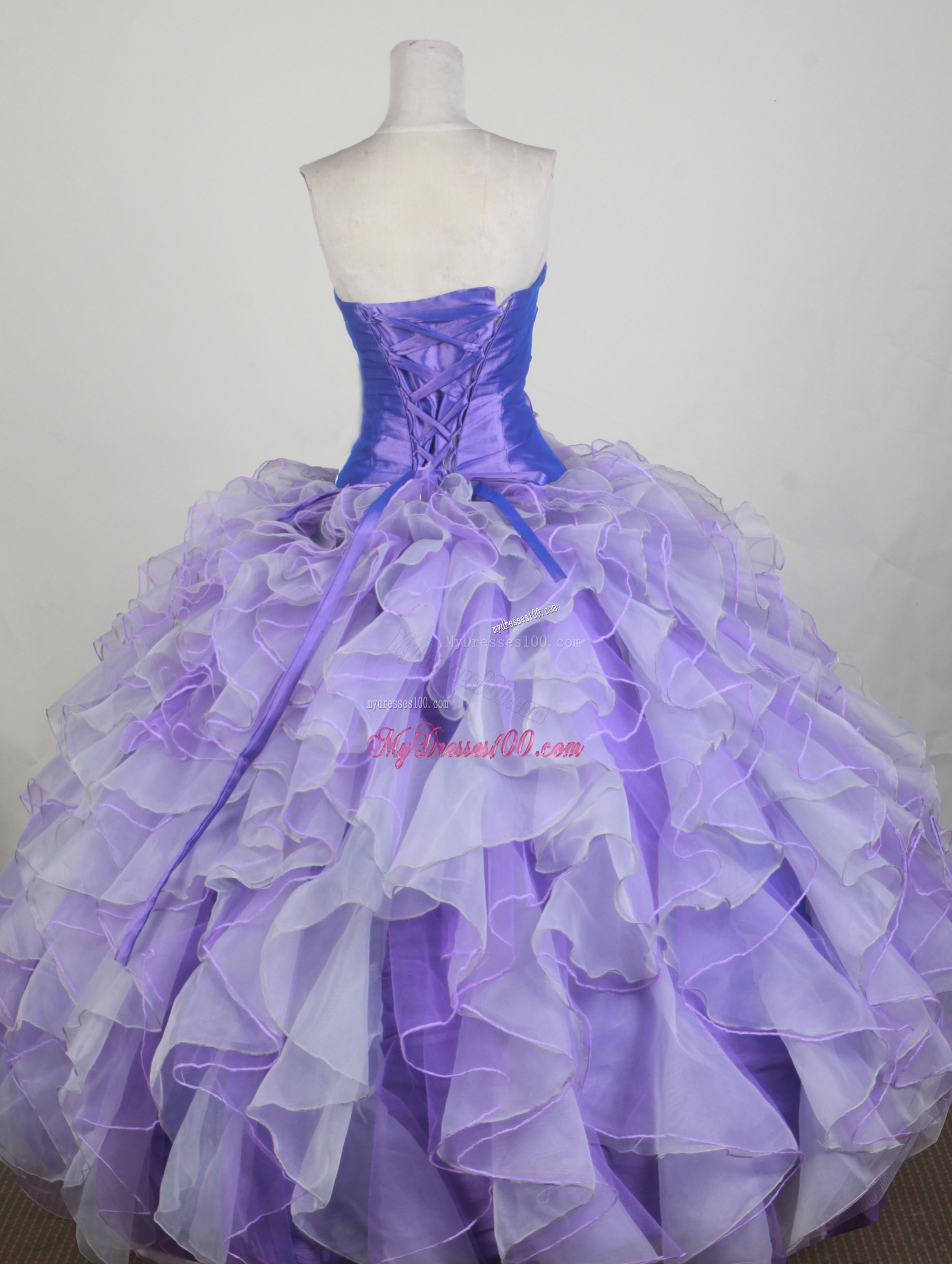 Multi-Toned Purple Quinceanera Dress with Beading and Ruffles