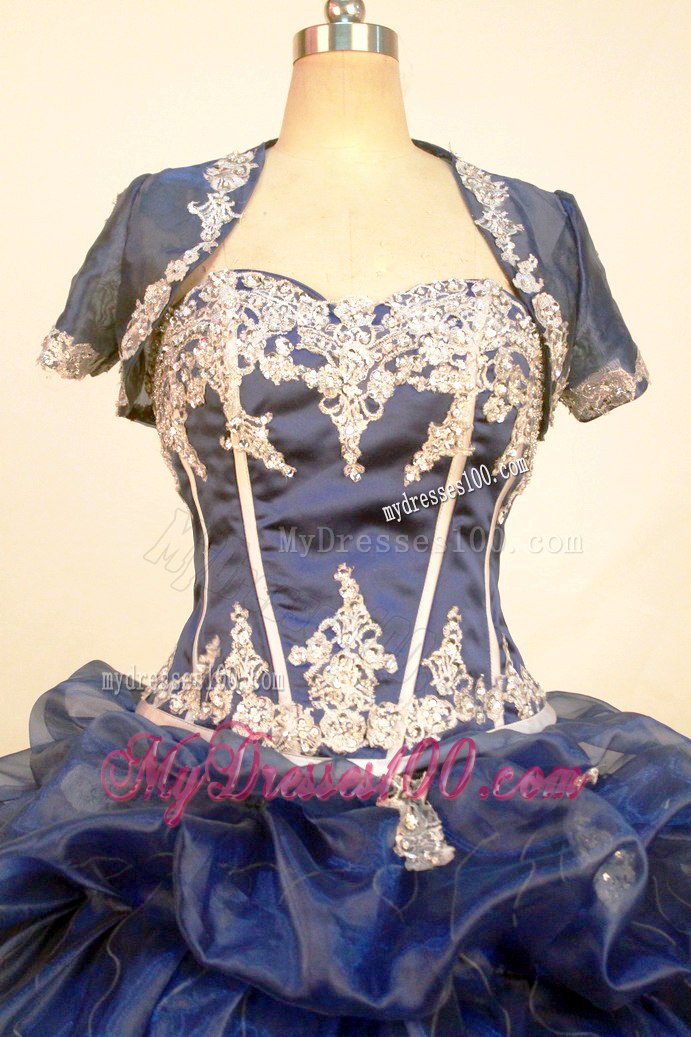 Ruffles Royal Blue Dresses 15 with Jacket and Detached Skirt