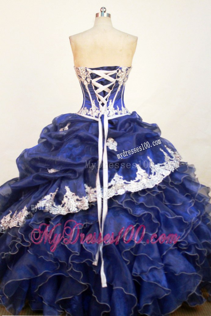 Ruffles Royal Blue Dresses 15 with Jacket and Detached Skirt