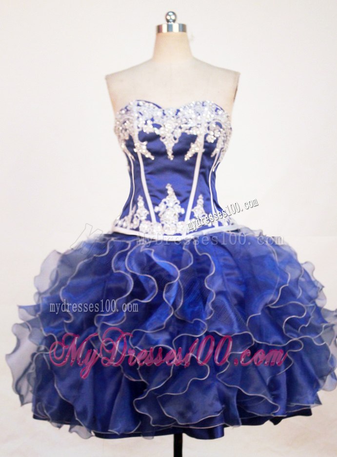 Ruffles Royal Blue Dresses 15 with Jacket and Detached Skirt