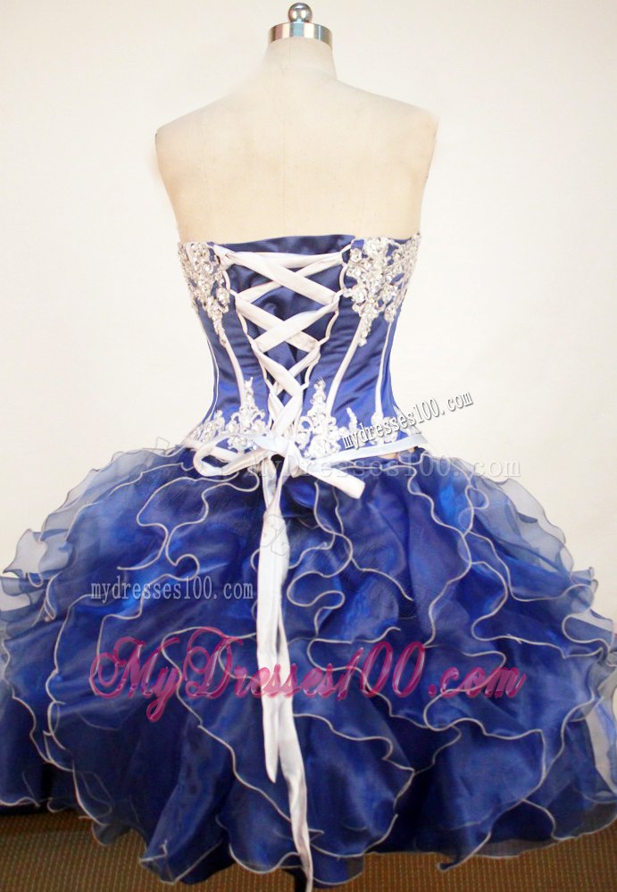 Ruffles Royal Blue Dresses 15 with Jacket and Detached Skirt