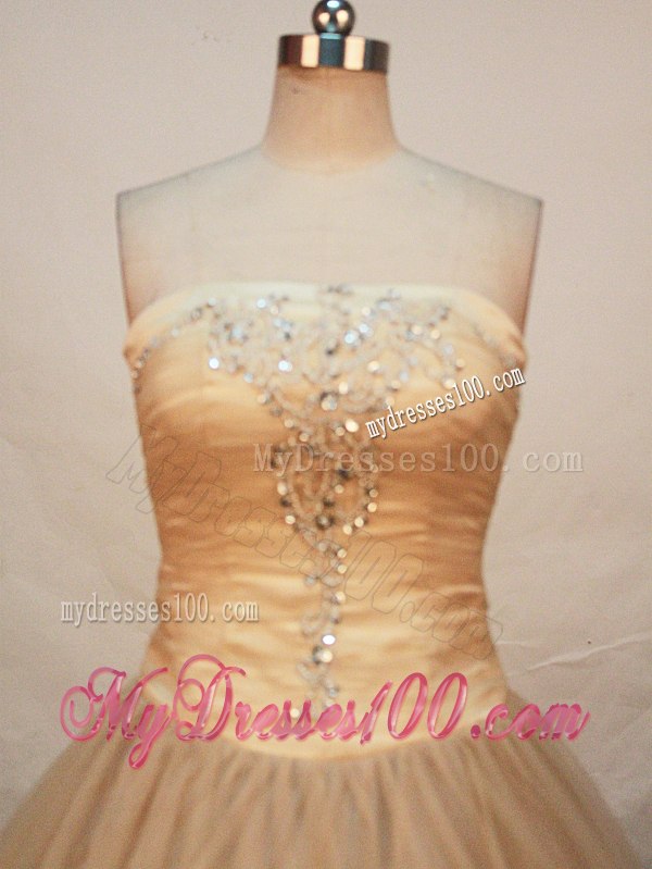 Yellow Puffy Ball Gowm Quince Dresses with Beautiful Rainestone